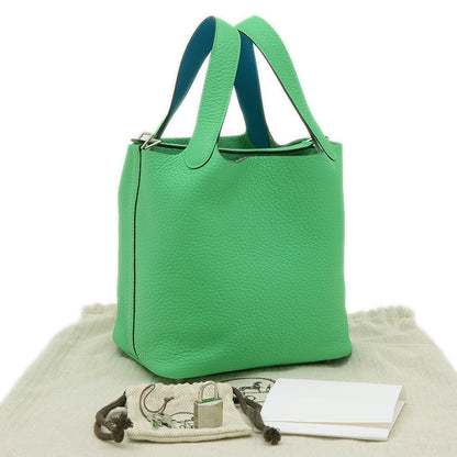 ピコタンロック PM 18 エクラ トリヨン ヴェールコミック シルバー金具 W刻印 ハンドバッグ