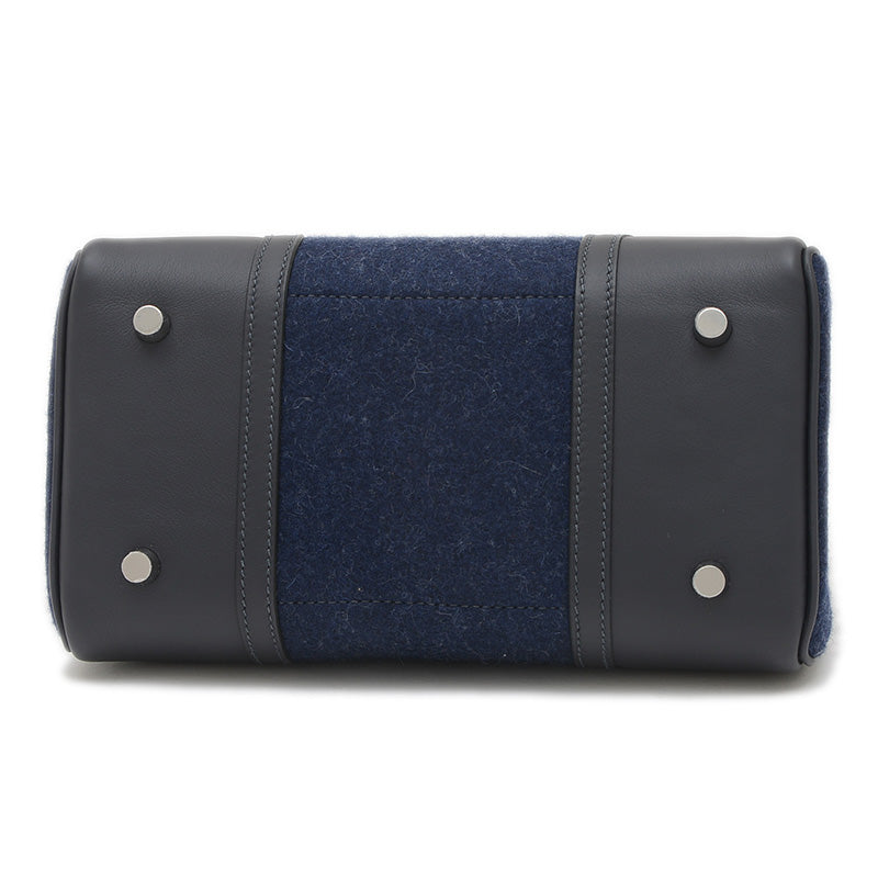 バーキン25 ゴーチーム フェルト/スイフト ブルーニュイ/ブラック シルバー金具 W刻印 ハンドバッグ