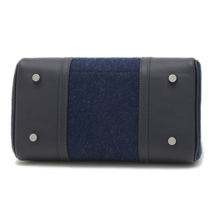 バーキン25 ゴーチーム フェルト/スイフト ブルーニュイ/ブラック シルバー金具 W刻印 ハンドバッグ