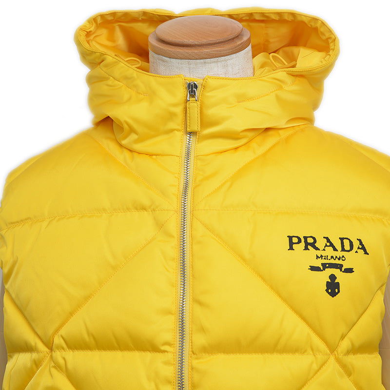 Re-Nylon ダウンベスト リサイクルポリアミド イエロー メンズ Sサイズ SGB804 ダウンベスト