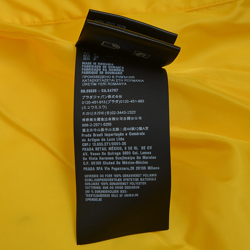 Re-Nylon ダウンベスト リサイクルポリアミド イエロー メンズ Sサイズ SGB804 ダウンベスト