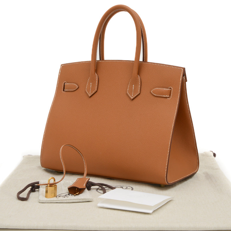 バーキン30 セリエ エプソン ゴールド ゴールド金具 W刻印 ハンドバッグ