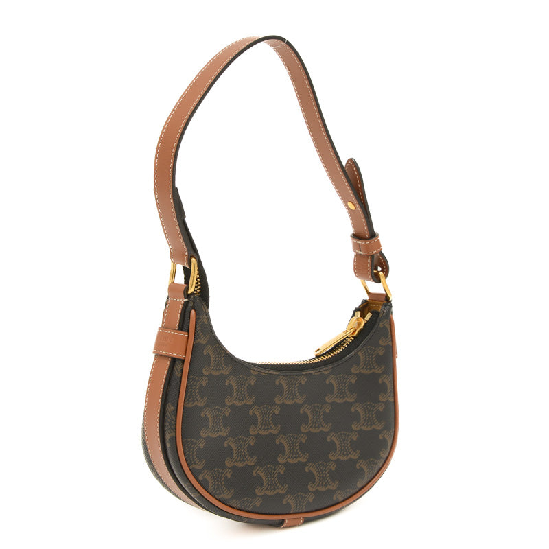 トリオンフ AVAミニ ハンドバッグ キャンバス/カーフスキン タン ハンドバッグ