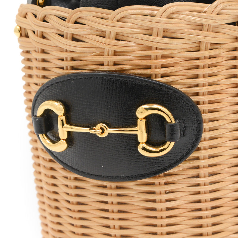 ホースビット 1955 バケットバッグ かごバッグ レザー/ウイッカー 649852 ハンドバッグ