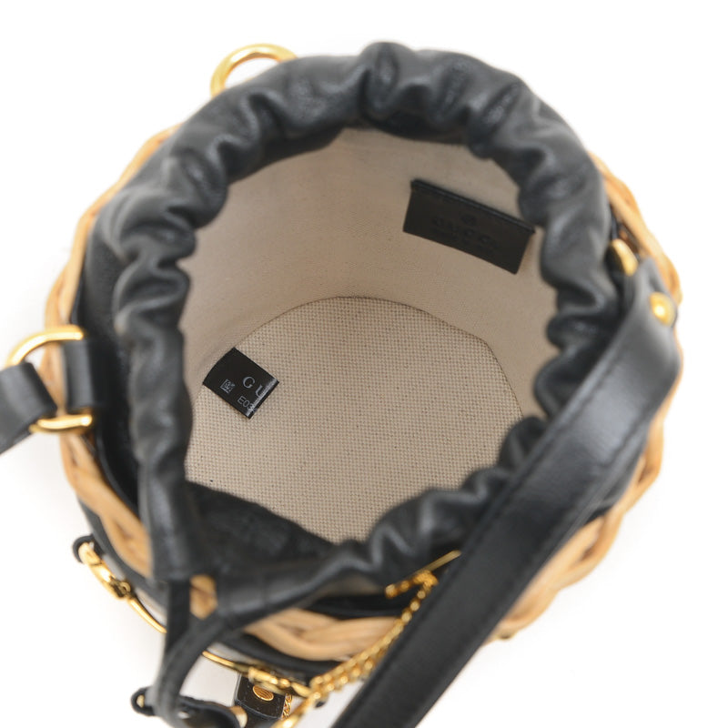 ホースビット 1955 バケットバッグ かごバッグ レザー/ウイッカー 649852 ハンドバッグ