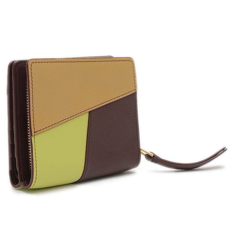 パズル コンパクトジップウォレット 二つ折り財布 レザー マルチカラー C510Z41X10 二つ折り財布