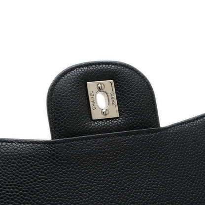 デカマトラッセ30 Wチェーンショルダー キャビアスキン ブラック シルバー金具 A58600 ショルダーバッグ