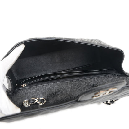 デカマトラッセ30 Wチェーンショルダー キャビアスキン ブラック シルバー金具 A58600 ショルダーバッグ