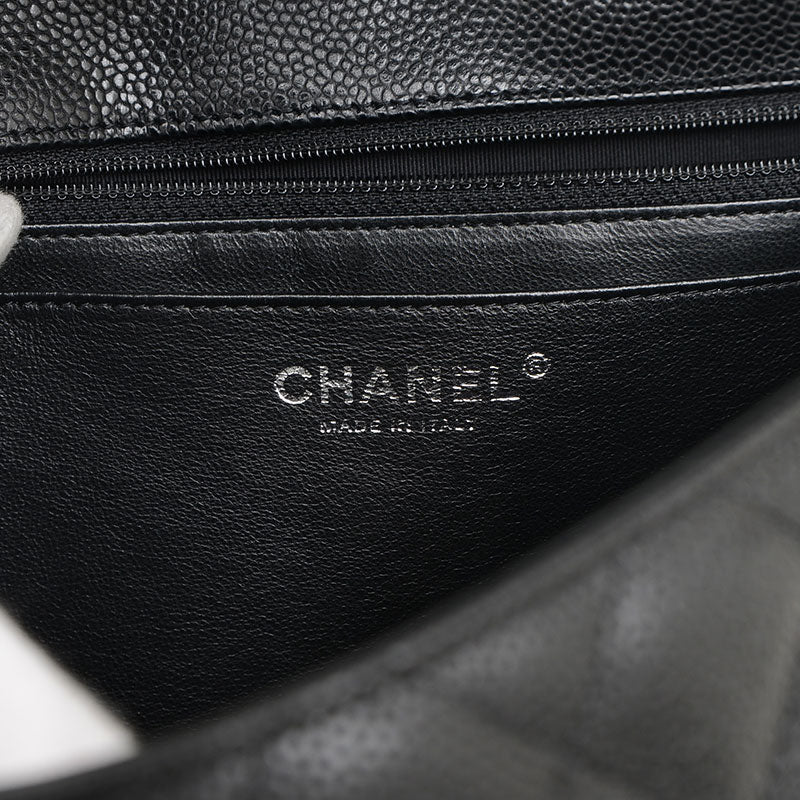 デカマトラッセ30 Wチェーンショルダー キャビアスキン ブラック シルバー金具 A58600 ショルダーバッグ