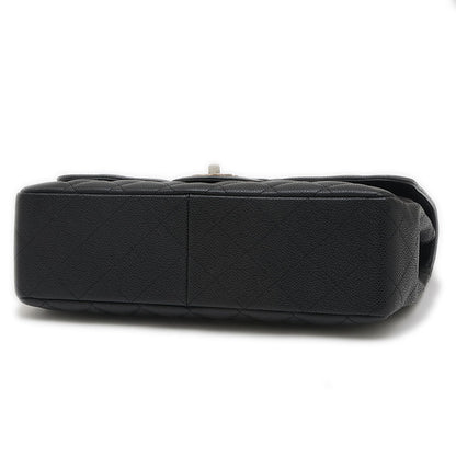 デカマトラッセ30 Wチェーンショルダー キャビアスキン ブラック シルバー金具 A58600 ショルダーバッグ