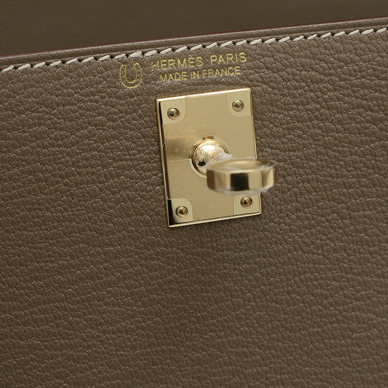 ケリー ミニ ドゥ 2 パーソナル シェーブル ナタ/エトゥープ ゴールド金具 W刻印 ハンドバッグ