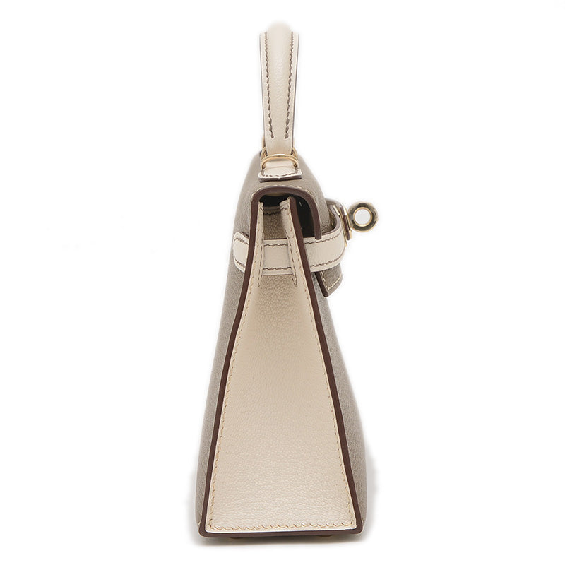 ケリー ミニ ドゥ 2 パーソナル シェーブル ナタ/エトゥープ ゴールド金具 W刻印 ハンドバッグ