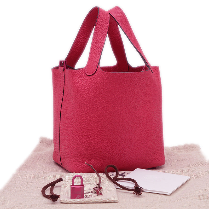 ピコタンロック PM 18 モノクローム トリヨン ローズメキシコ ピンク金具 B刻印 ハンドバッグ