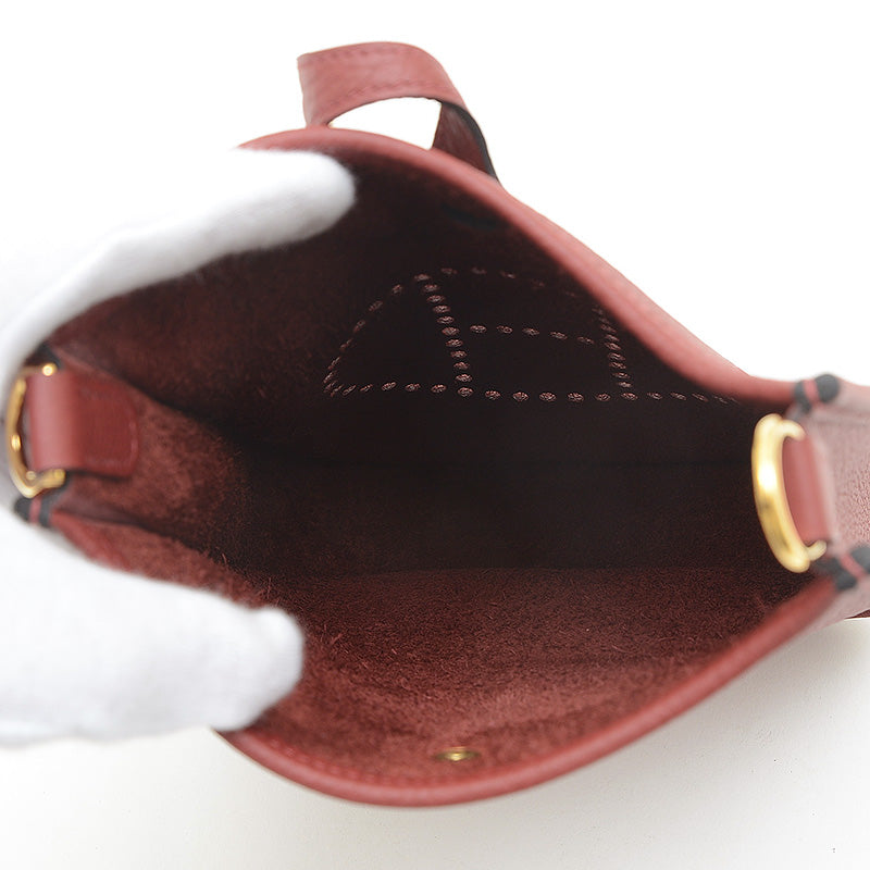 エヴリンTPM トリヨン ルージュアッシュ ゴールド金具 W刻印 ロングストラップ ショルダーバッグ