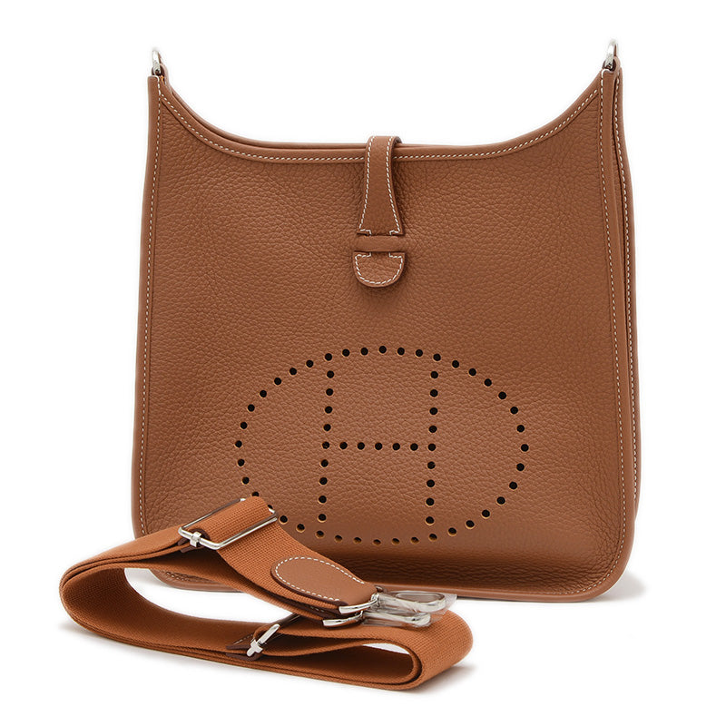 エブリン3 PM トリヨン ゴールド シルバー金具 W刻印 ショルダーバッグ