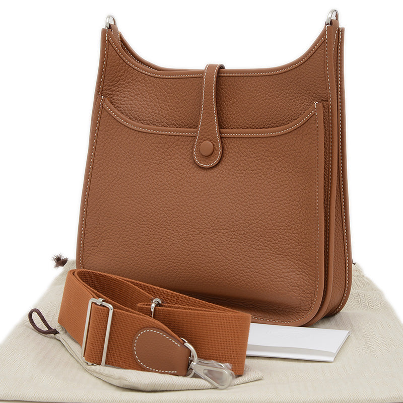 エブリン3 PM トリヨン ゴールド シルバー金具 W刻印 ショルダーバッグ