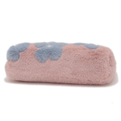 ナイトリリー ウィンター ブロッサム クラッチバッグ ファー ピンク/ブルー ショルダーバッグ