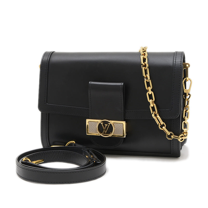 ドーフィーヌMM ショルダーバッグ レザー ブラック M55821 ショルダーバッグ