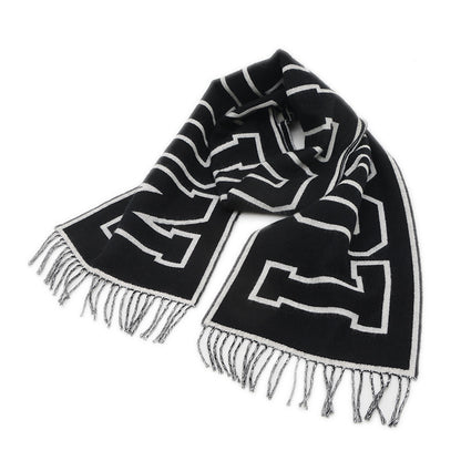 エシャルプ シティルイ マフラーブラック/ホワイト ウール/カシミヤ M71317 マフラー