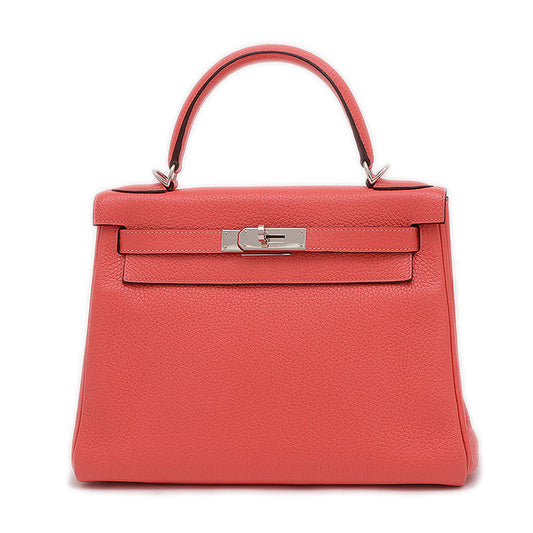 ケリー28 内縫い トリヨン ローズジャイプール シルバー金具 C刻印 ハンドバッグ