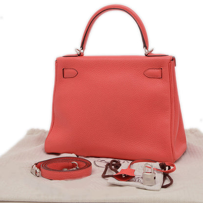ケリー28 内縫い トリヨン ローズジャイプール シルバー金具 C刻印 ハンドバッグ