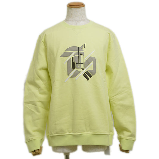 ラウンドネック スウェット トレーナー コットン イエロー メンズ XLサイズ スウェット