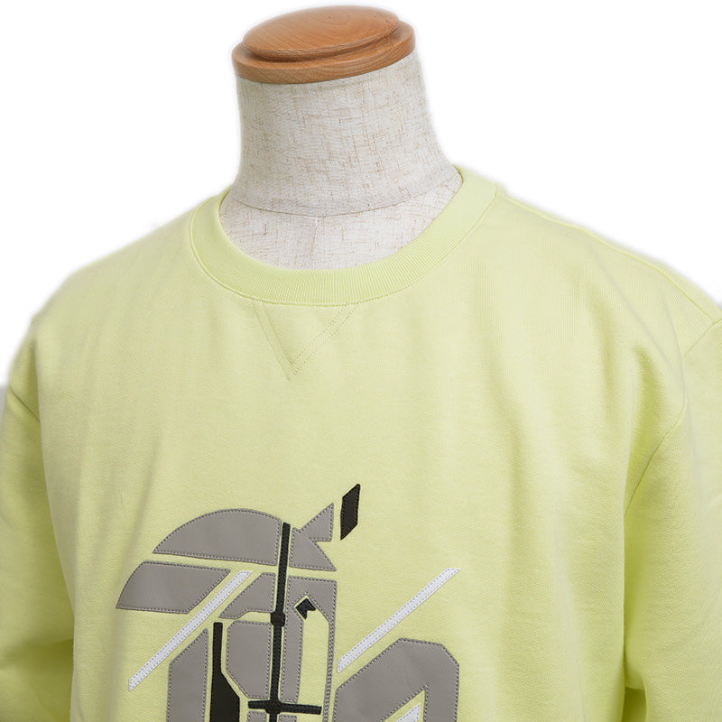 ラウンドネック スウェット トレーナー コットン イエロー メンズ XLサイズ スウェット