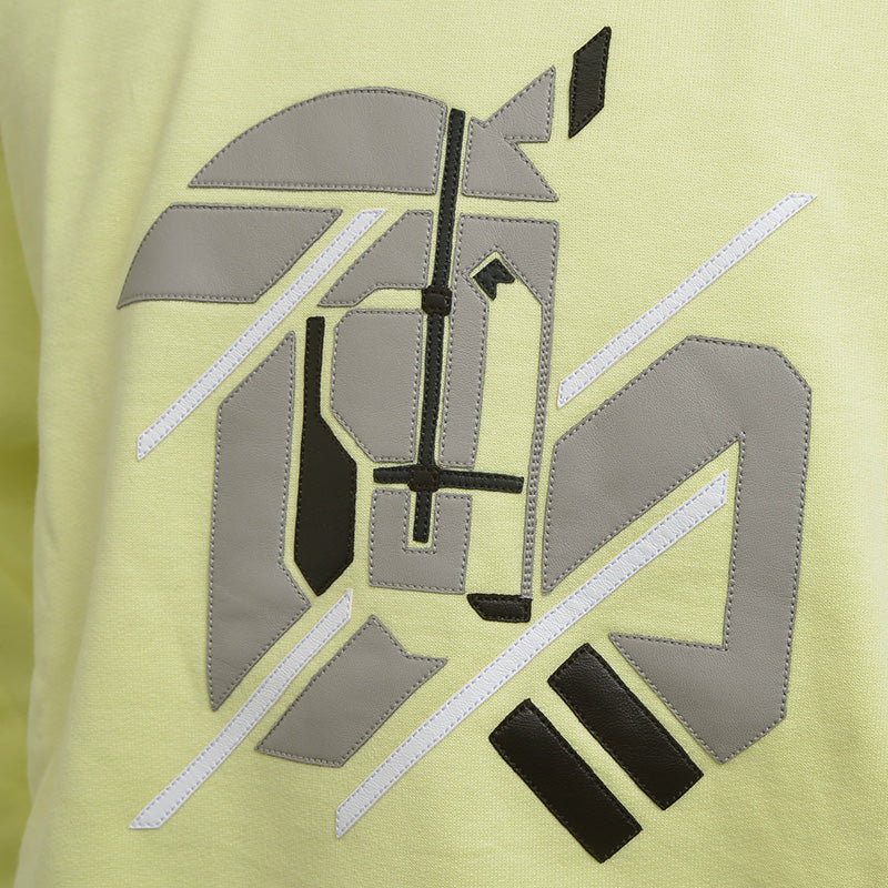 ラウンドネック スウェット トレーナー コットン イエロー メンズ XLサイズ スウェット