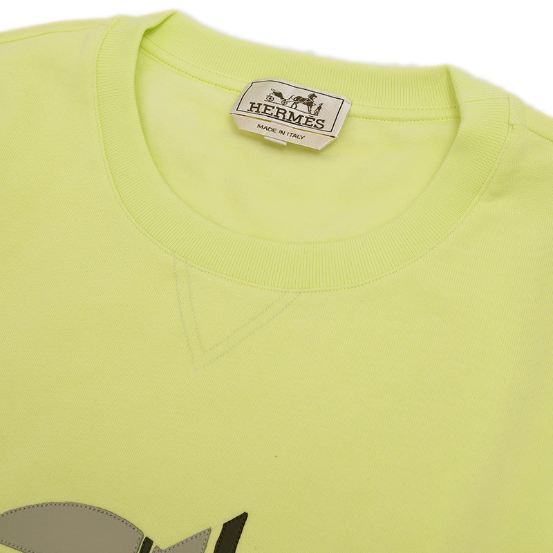 ラウンドネック スウェット トレーナー コットン イエロー メンズ XLサイズ スウェット