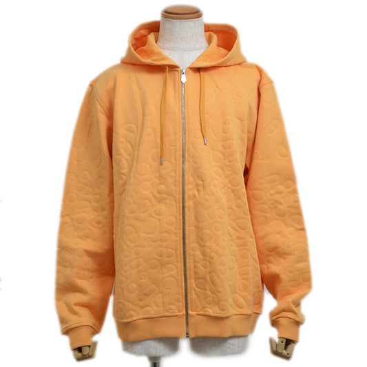 フーデッド ジップアップパーカー ナイロン混 オレンジ メンズ XLサイズ パーカー