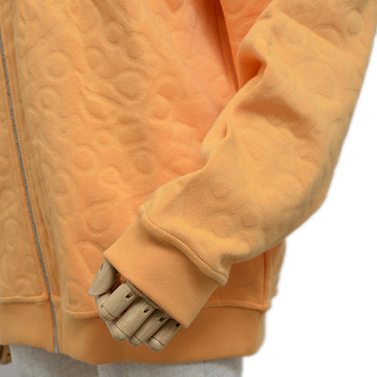 フーデッド ジップアップパーカー ナイロン混 オレンジ メンズ XLサイズ パーカー