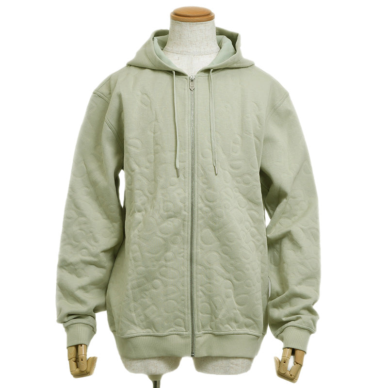 フーデッド ジップアップパーカー ナイロン混 グリーン メンズ XLサイズ パーカー