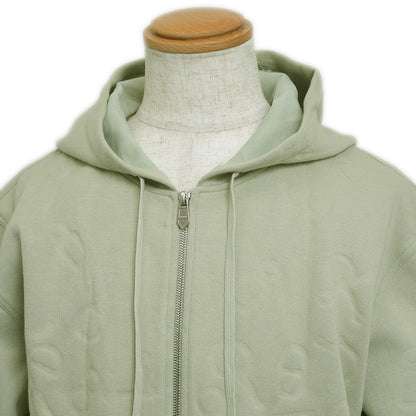 フーデッド ジップアップパーカー ナイロン混 グリーン メンズ XLサイズ パーカー