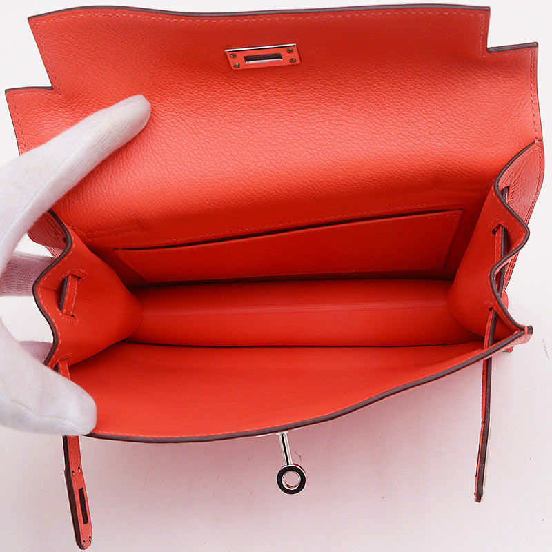 ケリーダンス エバーカラー オレンジフィールド シルバー金具 W刻印 ショルダーバッグ