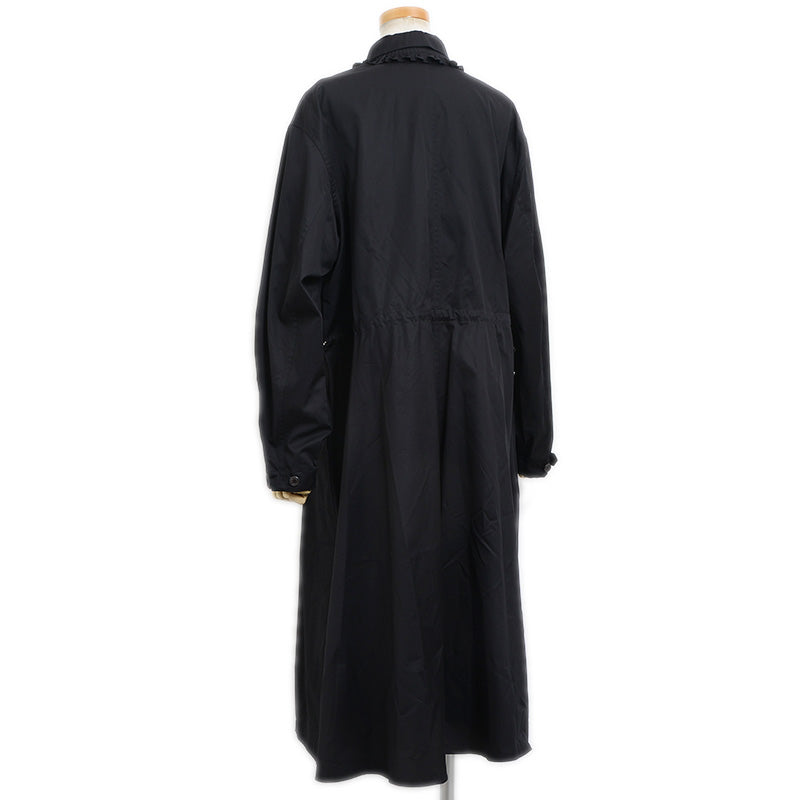 ロングフレア ゴムドレス ワンピース ドローストリング ブラック 4H0571 40サイズ ワンピース