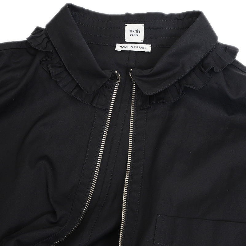 ロングフレア ゴムドレス ワンピース ドローストリング ブラック 4H0571 40サイズ ワンピース