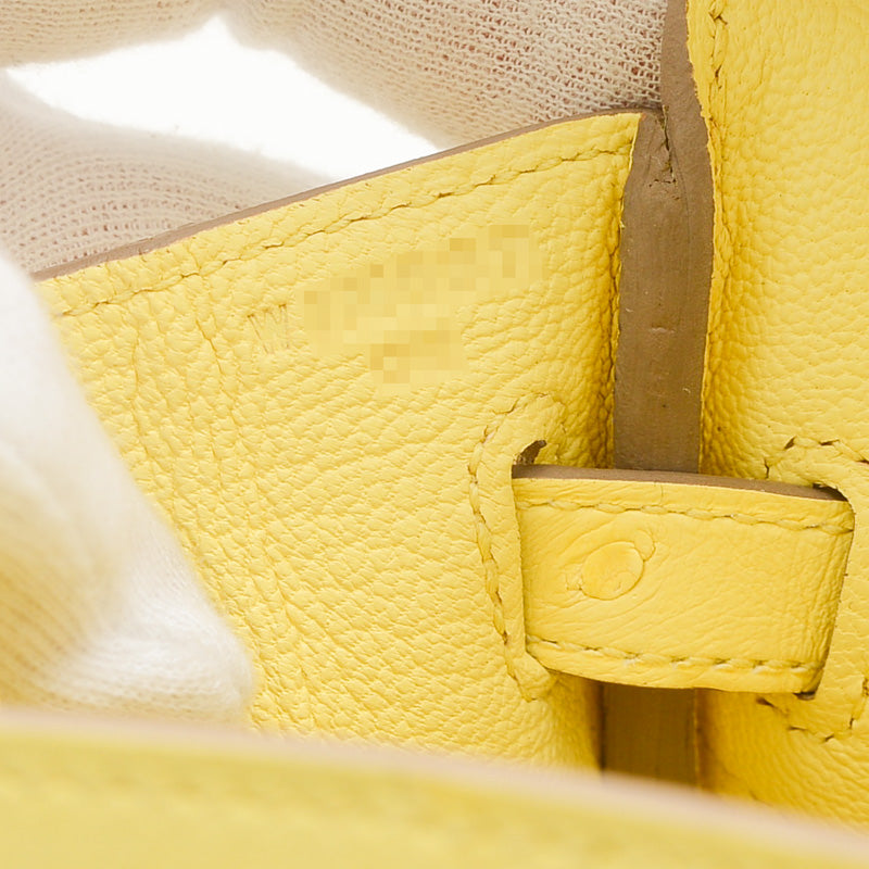 バーキン25 オースト リモンチェッロ シルバー金具 W刻印 ハンドバッグ