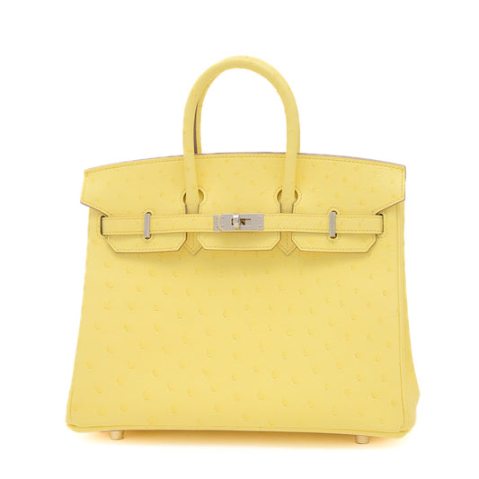 バーキン25 オースト リモンチェッロ シルバー金具 W刻印 ハンドバッグ