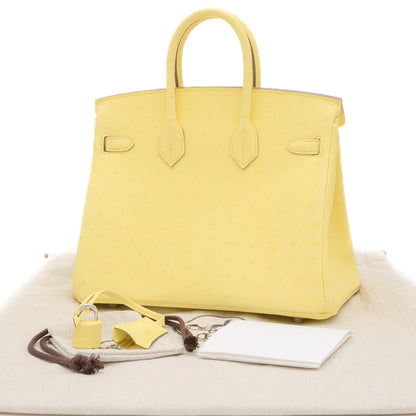 バーキン25 オースト リモンチェッロ シルバー金具 W刻印 ハンドバッグ