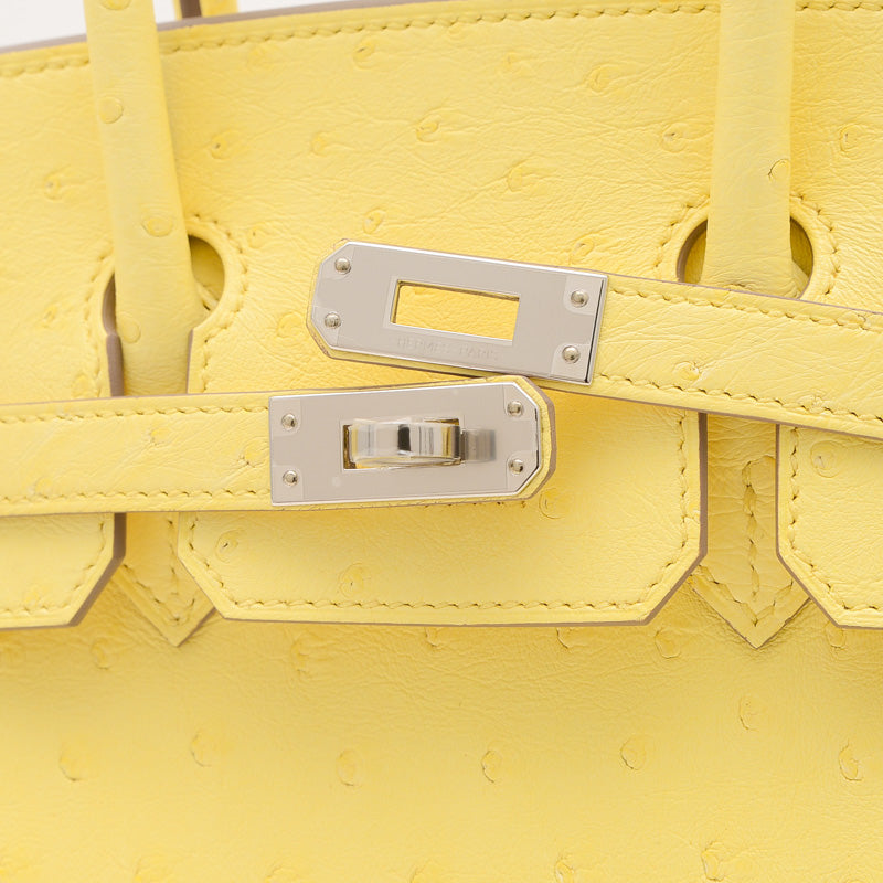 バーキン25 オースト リモンチェッロ シルバー金具 W刻印 ハンドバッグ