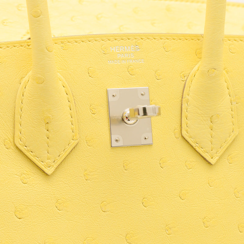 バーキン25 オースト リモンチェッロ シルバー金具 W刻印 ハンドバッグ