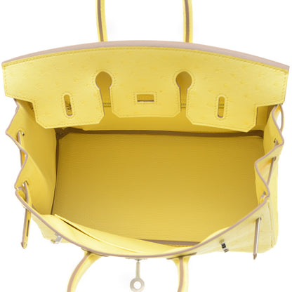 バーキン25 オースト リモンチェッロ シルバー金具 W刻印 ハンドバッグ