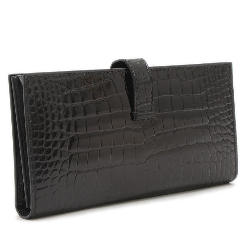 ベアンスフレ アリゲーターリセ ブラック シルバー金具 Y刻印 長財布