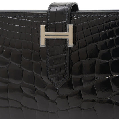 ベアンスフレ アリゲーターリセ ブラック シルバー金具 Y刻印 長財布