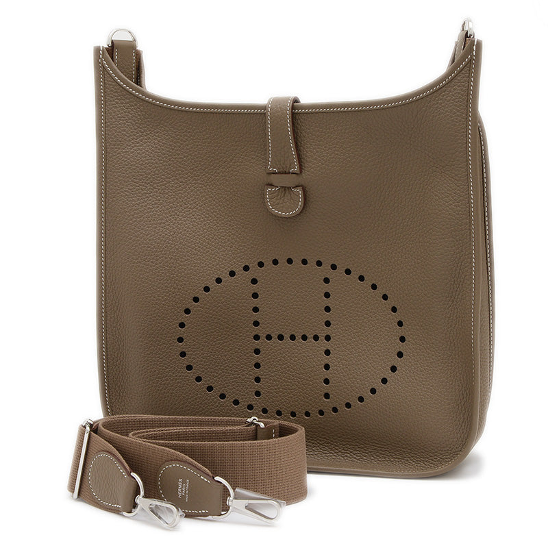 エブリン3 GM トリヨン エトゥープ シルバー金具 W刻印 ショルダーバッグ