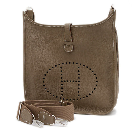 エブリン3 GM トリヨン エトゥープ シルバー金具 W刻印 ショルダーバッグ