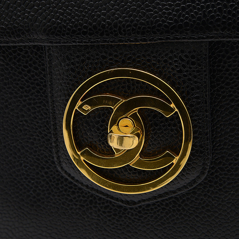 ココマーク バニティバッグ キャビアスキン ブラック A01999 バニティバッグ