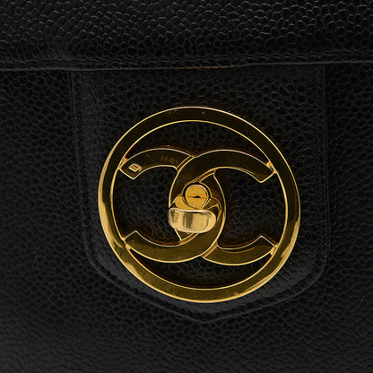 ココマーク バニティバッグ キャビアスキン ブラック A01999 バニティバッグ