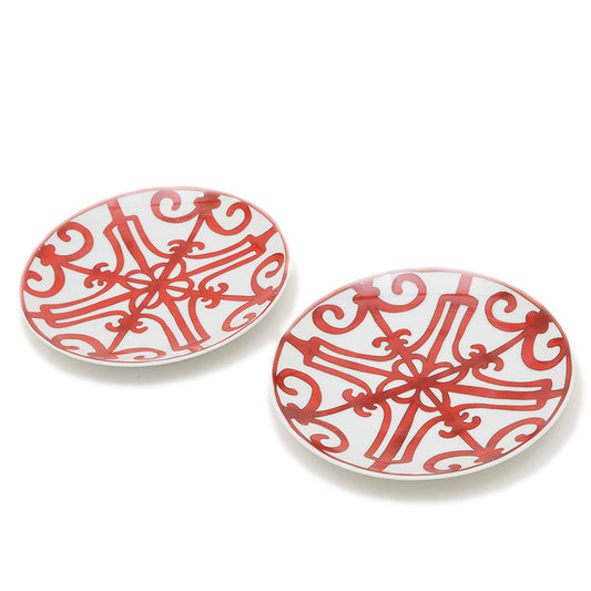 ガダルキヴィール パンプレート 17cm お皿 陶器 ホワイト/レッド 2枚セット 食器