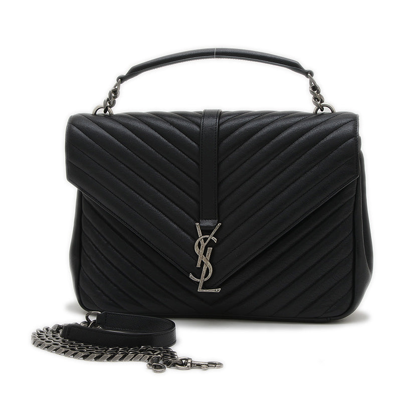 カレッジ 2WAYバッグ レザー ブラック 600278 ショルダーバッグ